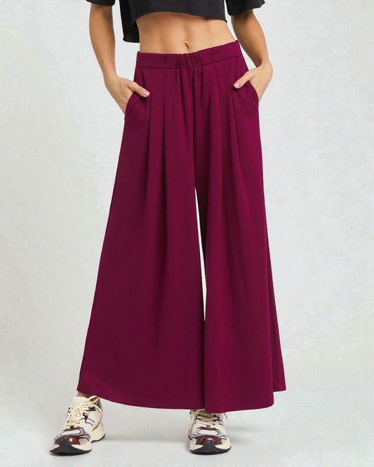Berry Wide Leg Palazzo Pants