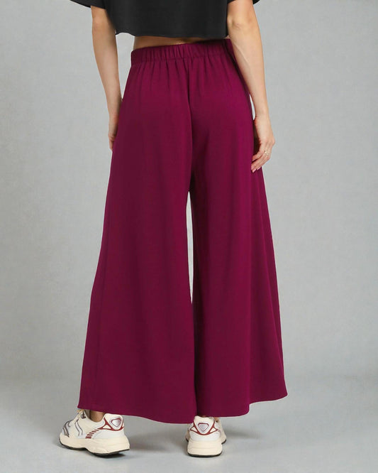 Berry Wide Leg Palazzo Pants