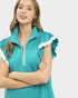 Teal Ruffle Sleeve Mini Dress