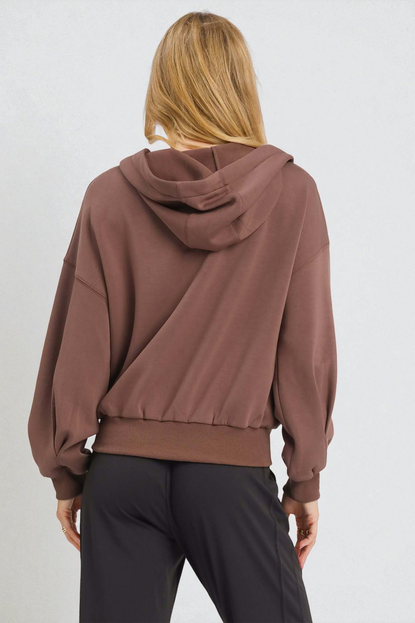 Mocha Zip Front Hoodie