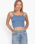 Denim Blue Seamless Cable Knit Brami