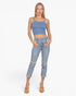 Denim Blue Seamless Cable Knit Brami