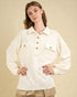 Ivory Collared Button Pullover