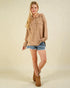 Taupe Collared Button Pullover