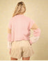 Cardigan texturé à boutons color block en blush