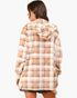 Camel Plaid Hooded Teddy Cardigan