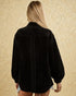 Black Corduroy Button-Up Shirt