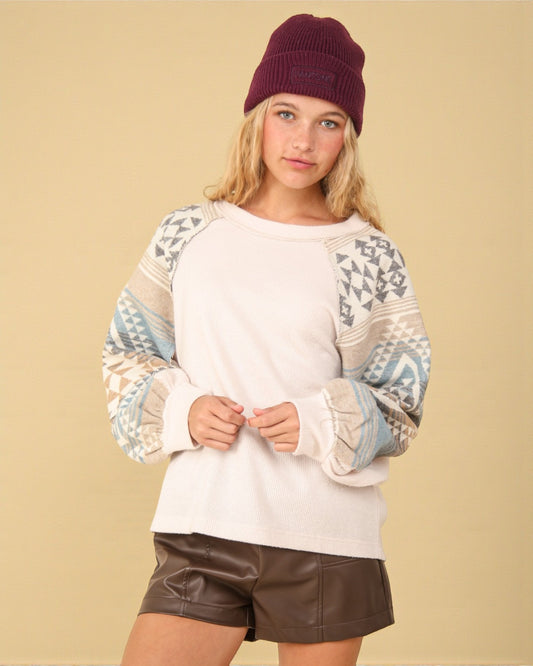 Ivory Geo Sleeve Top