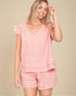 Blush Flutter Sleeve Top & Shorts Set