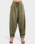 Green baggy pants on a white background