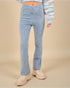 Legging taille croisée en denim délavé en indigo clair
