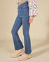 Medium Wash V-Waist Pull-On Flare Jeans