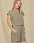 Sage Pocket Top & Shorts Set