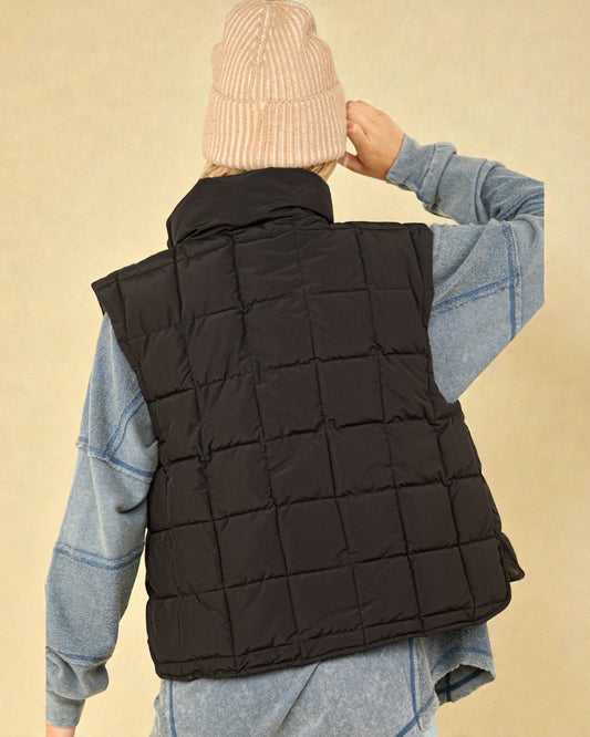 Black Quilted Puffer Vest