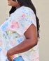 Soft Pastel Floral V-Neck Short Sleeve Top