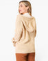 Tan Button-Front Hooded Cardigan