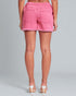 Pink Frayed Hem Drawstring Shorts