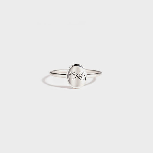 Pinky Promise Engraved Signet Ring