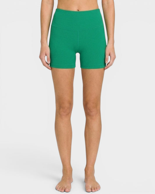 Emerald Brushed Microfiber Biker Shorts