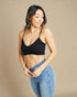 Black Smocked Adjustable Strap Bralette