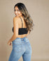 Black Smocked Adjustable Strap Bralette