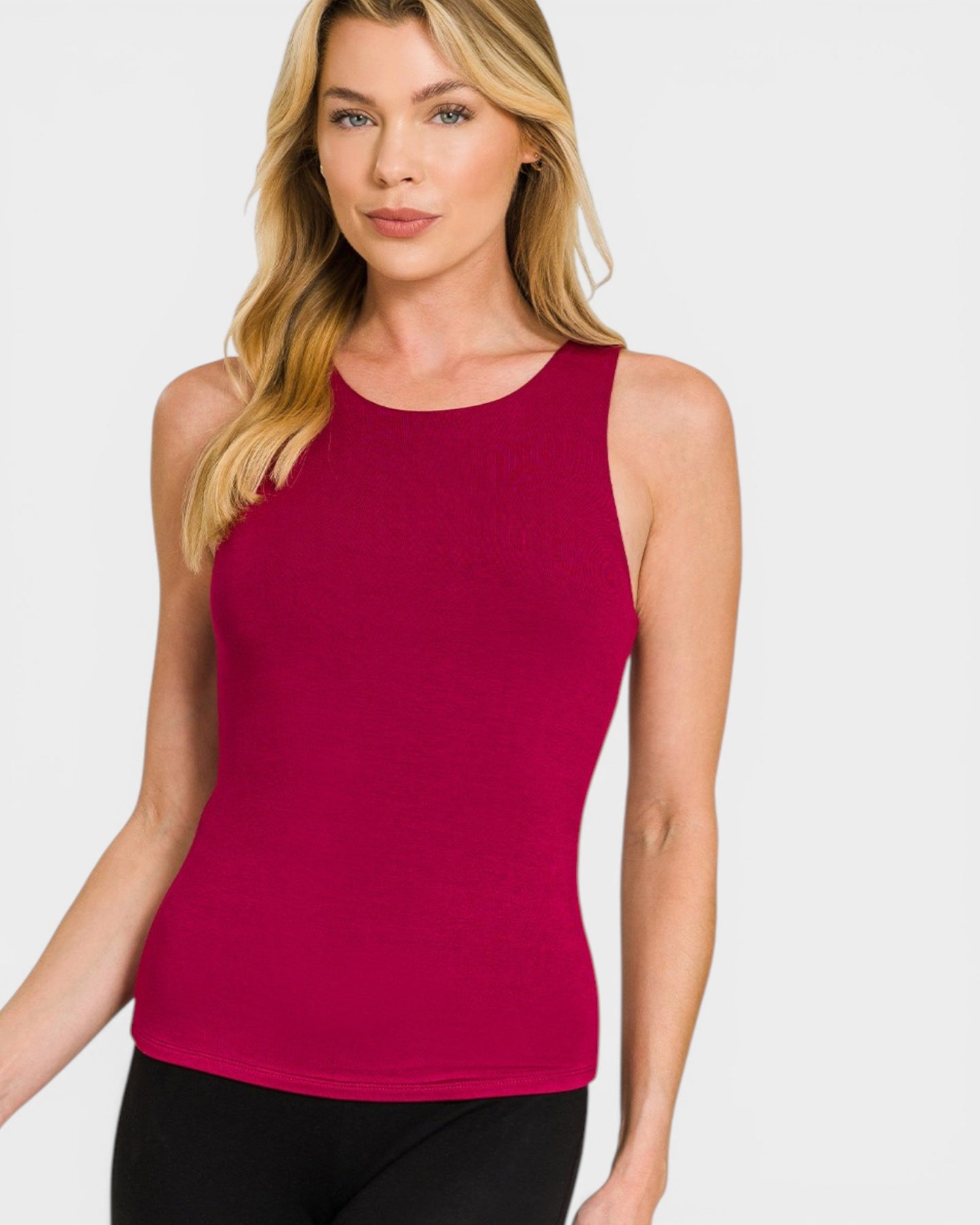 Berry Double-Layer Sleeveless Tank Top