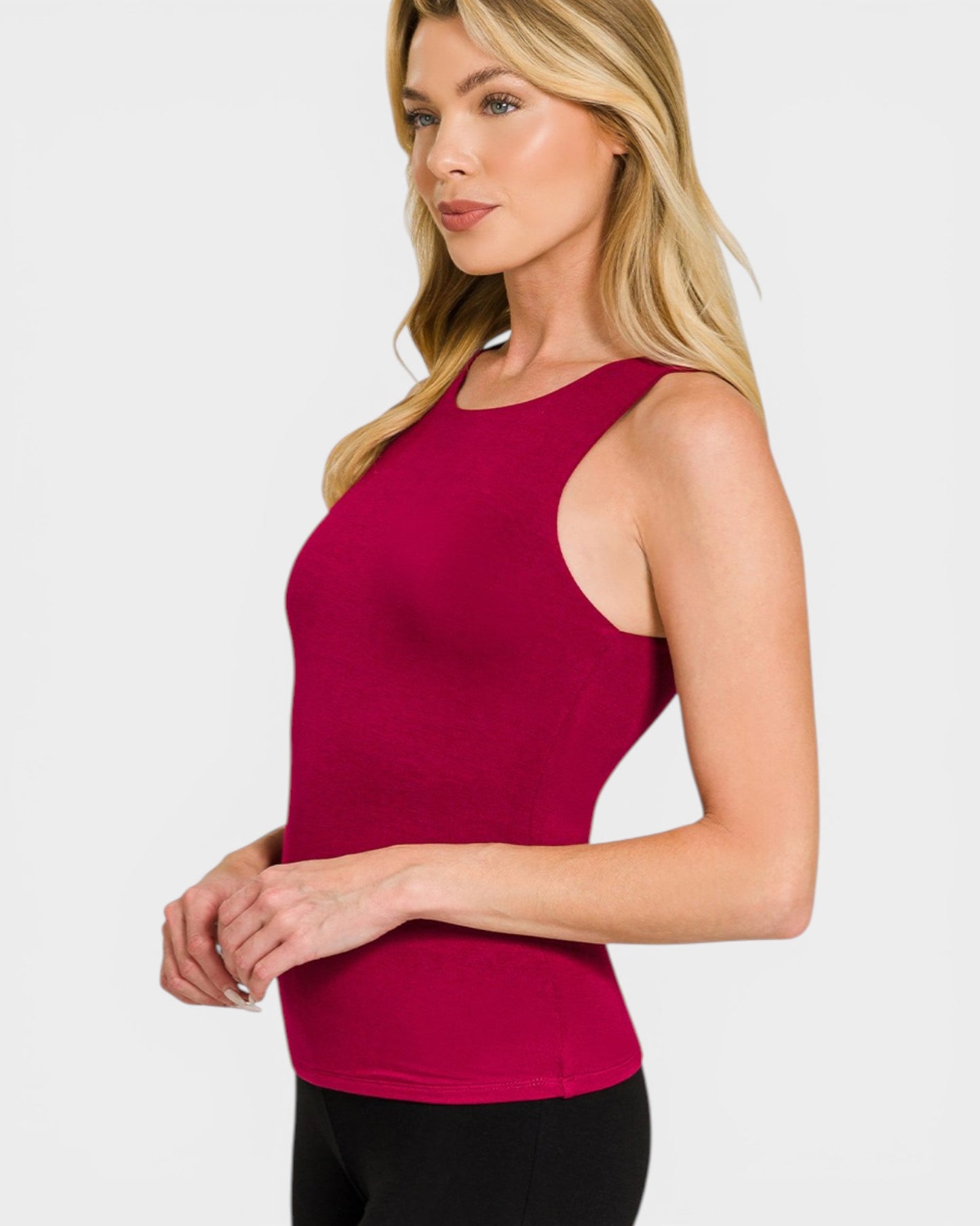 Berry Double-Layer Sleeveless Tank Top