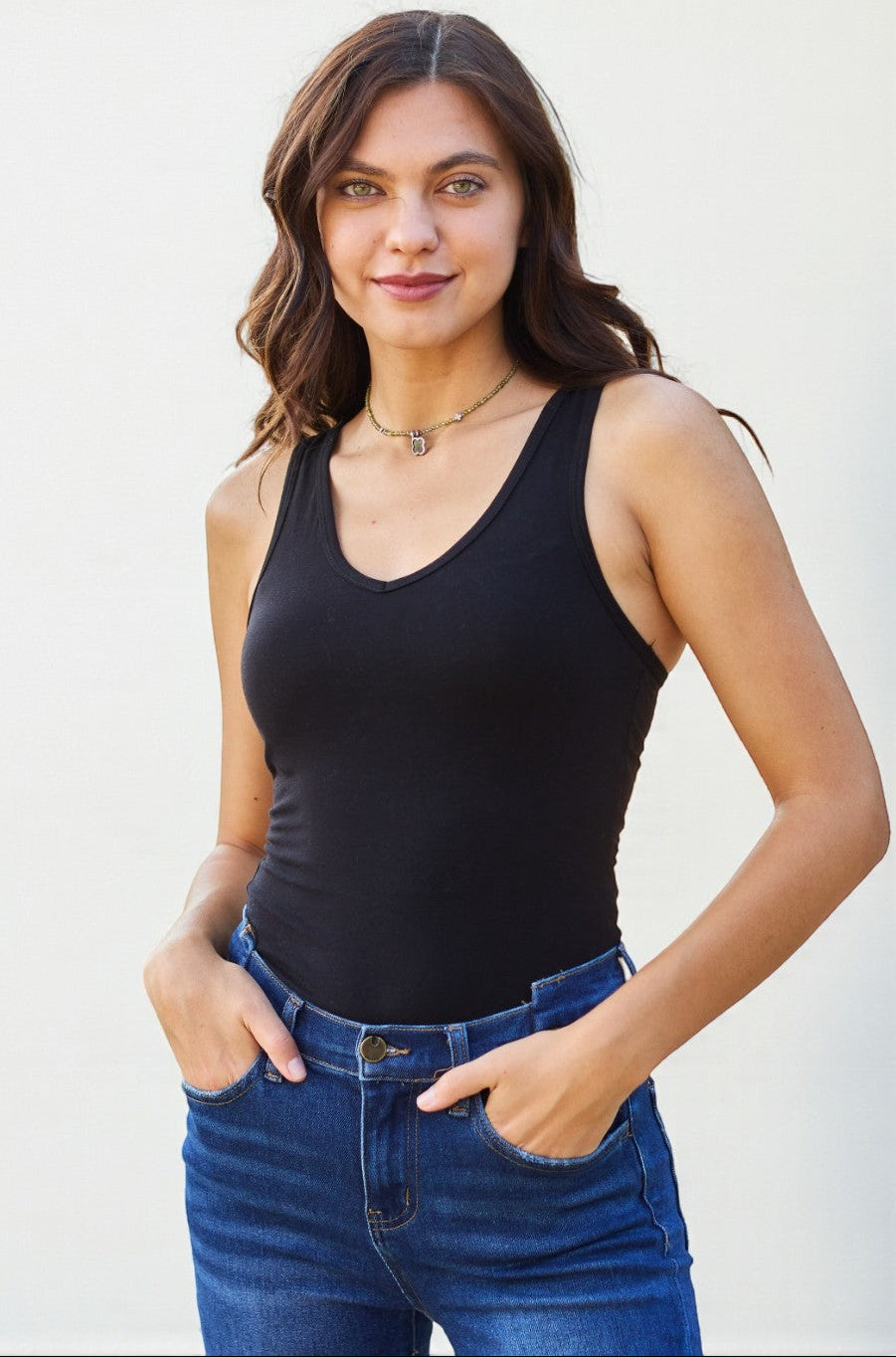 Body débardeur dos nageur en noir