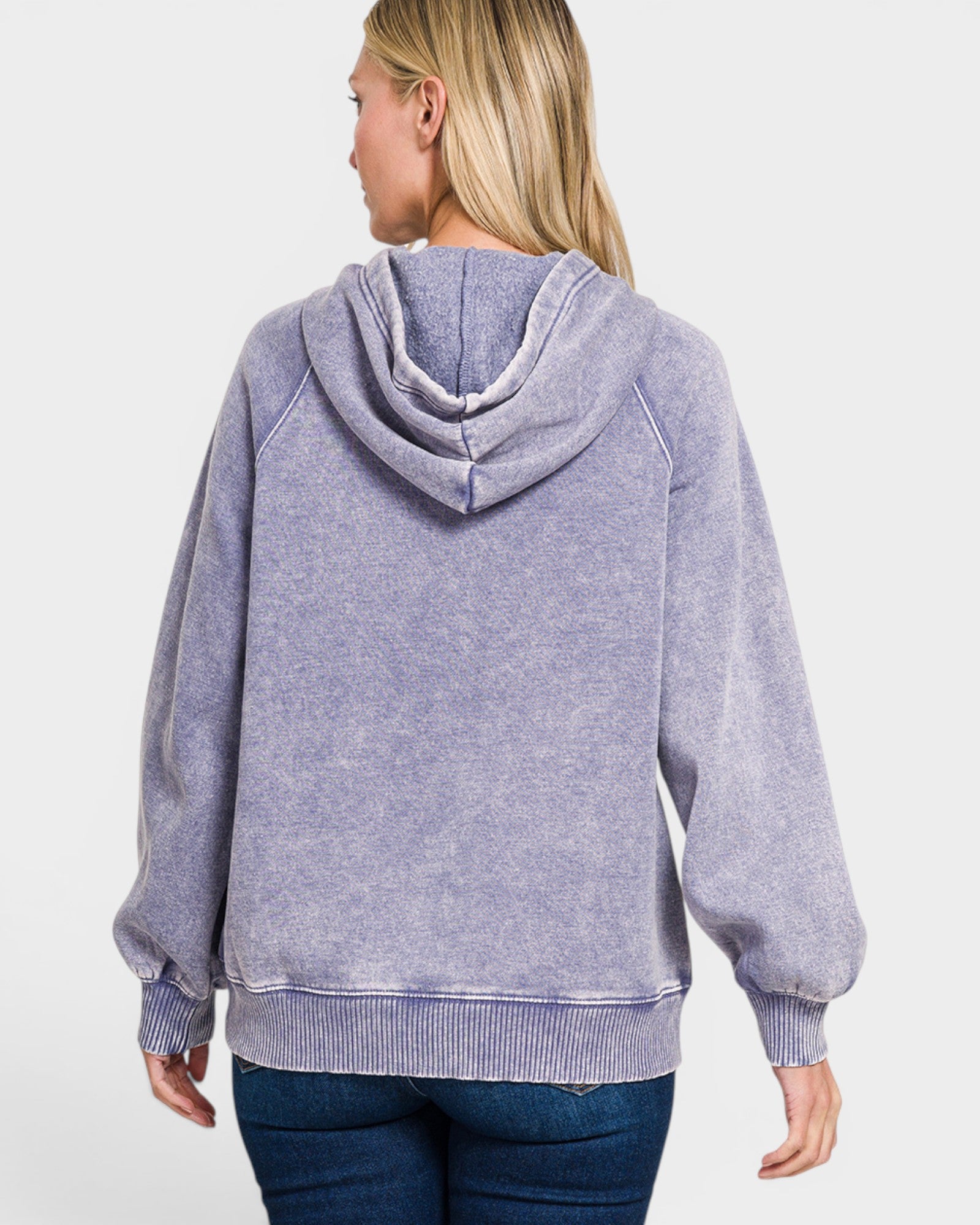 Washed Lavender Hooded Pullover Sweatshirt