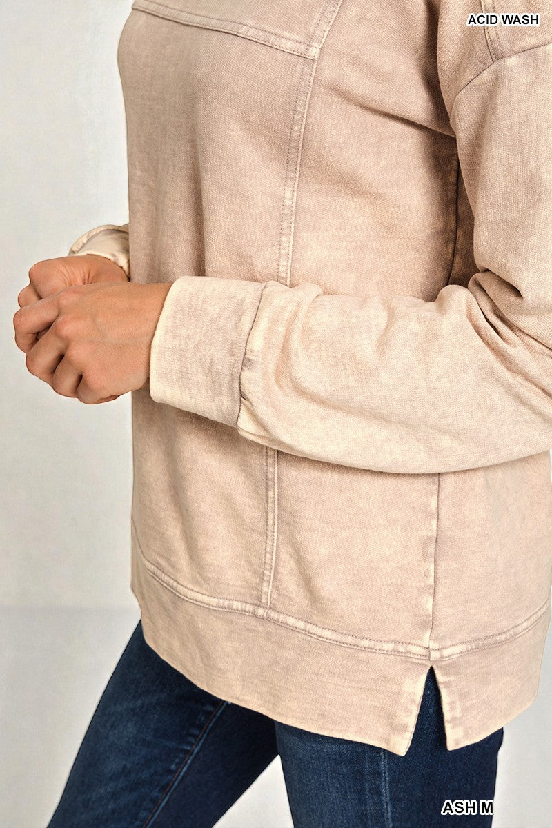 Sandstone Mineral Wash Long Sleeve Top