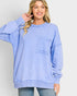 Cornflower Blue Mineral Wash Cotton Sweatshirt