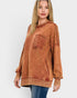 Rust Mineral Wash Cotton Sweatshirt