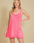 Coral Mineral Wash Pocket Mini Dress
