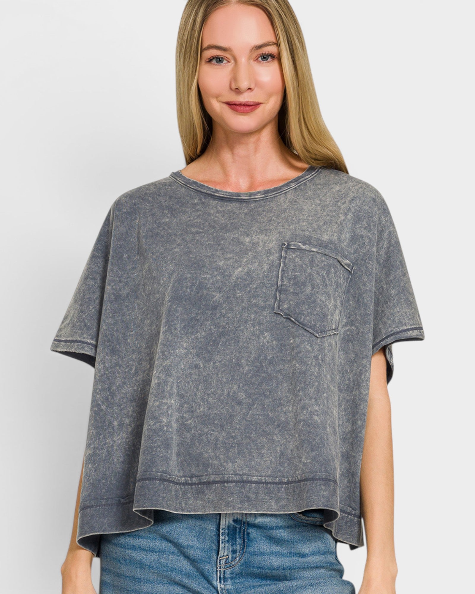 Charcoal Mineral Wash Pocket Tee