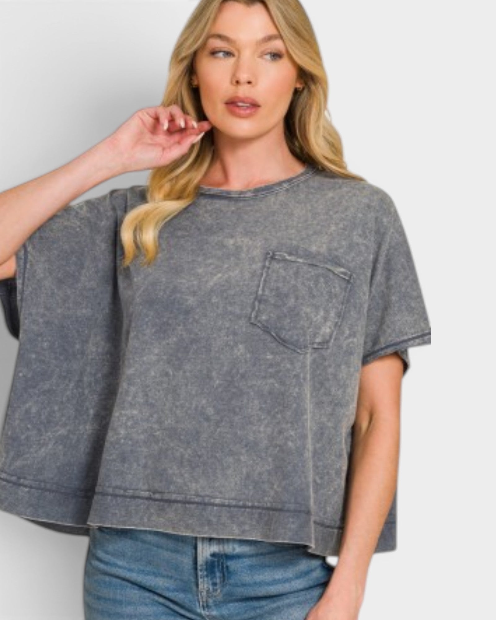 Charcoal Mineral Wash Pocket Tee