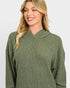 Dark Olive Hacci Knit Hoodie