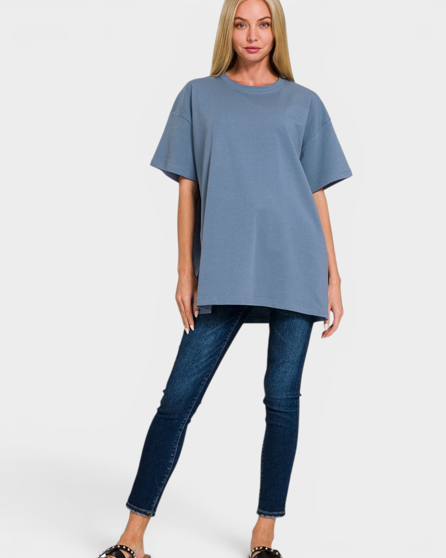Dusty Blue Oversized Tee & Leggings Set