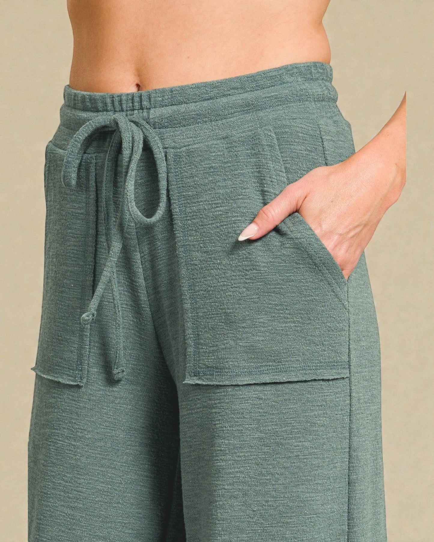 Sage Knit Tee & Wide Leg Pants Set