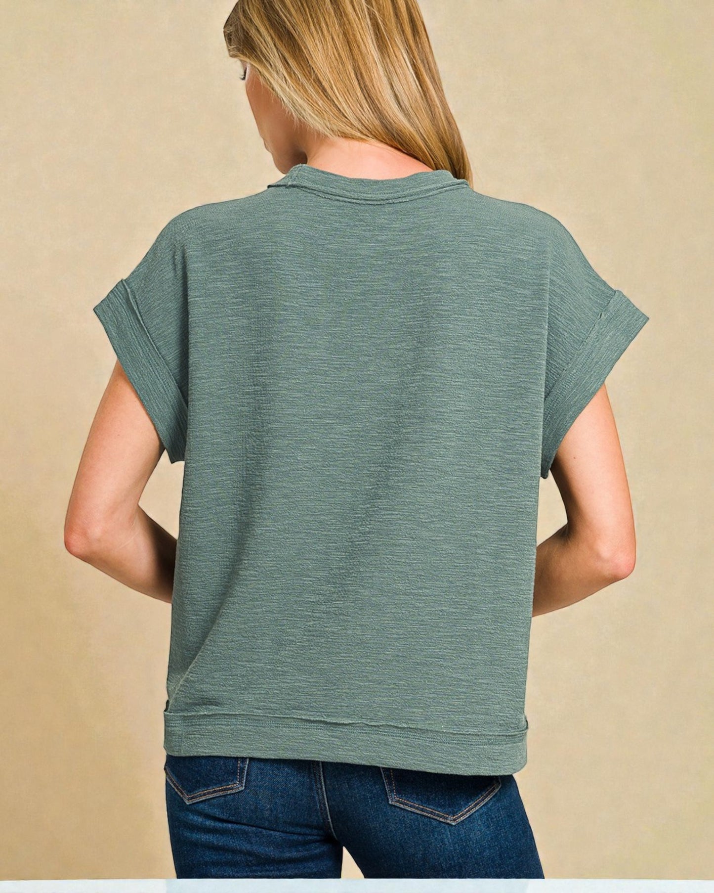 Sage Knit Tee & Wide Leg Pants Set