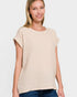 Natural Cotton Gauze Cap Sleeve Top