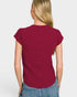 Berry Waffle Knit Snap Button Top