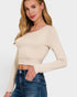 Ivory Long Sleeve Cropped Top