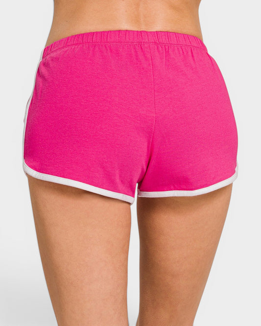 Hot Pink Contrast Trim Lounge Shorts