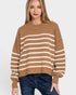 Camel Stripe Cotton Sweater
