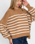 Camel Stripe Cotton Sweater