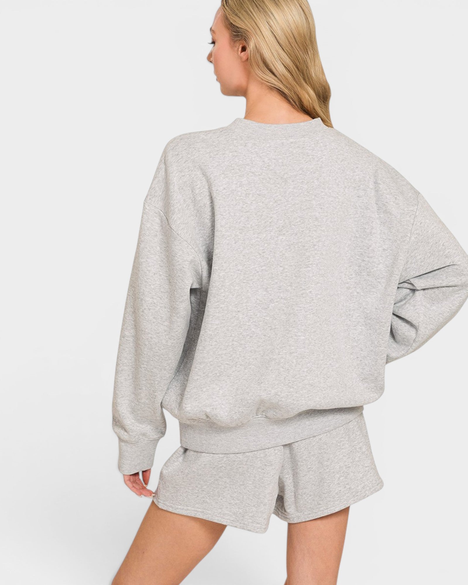 Light Gray Sweatshirt & Shorts Set