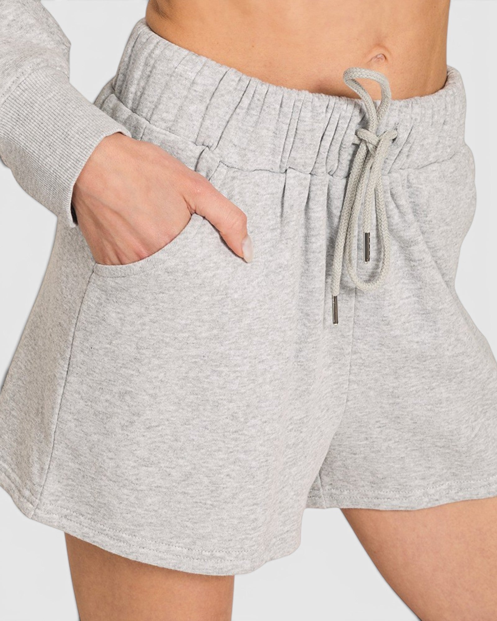 Light Gray Sweatshirt & Shorts Set