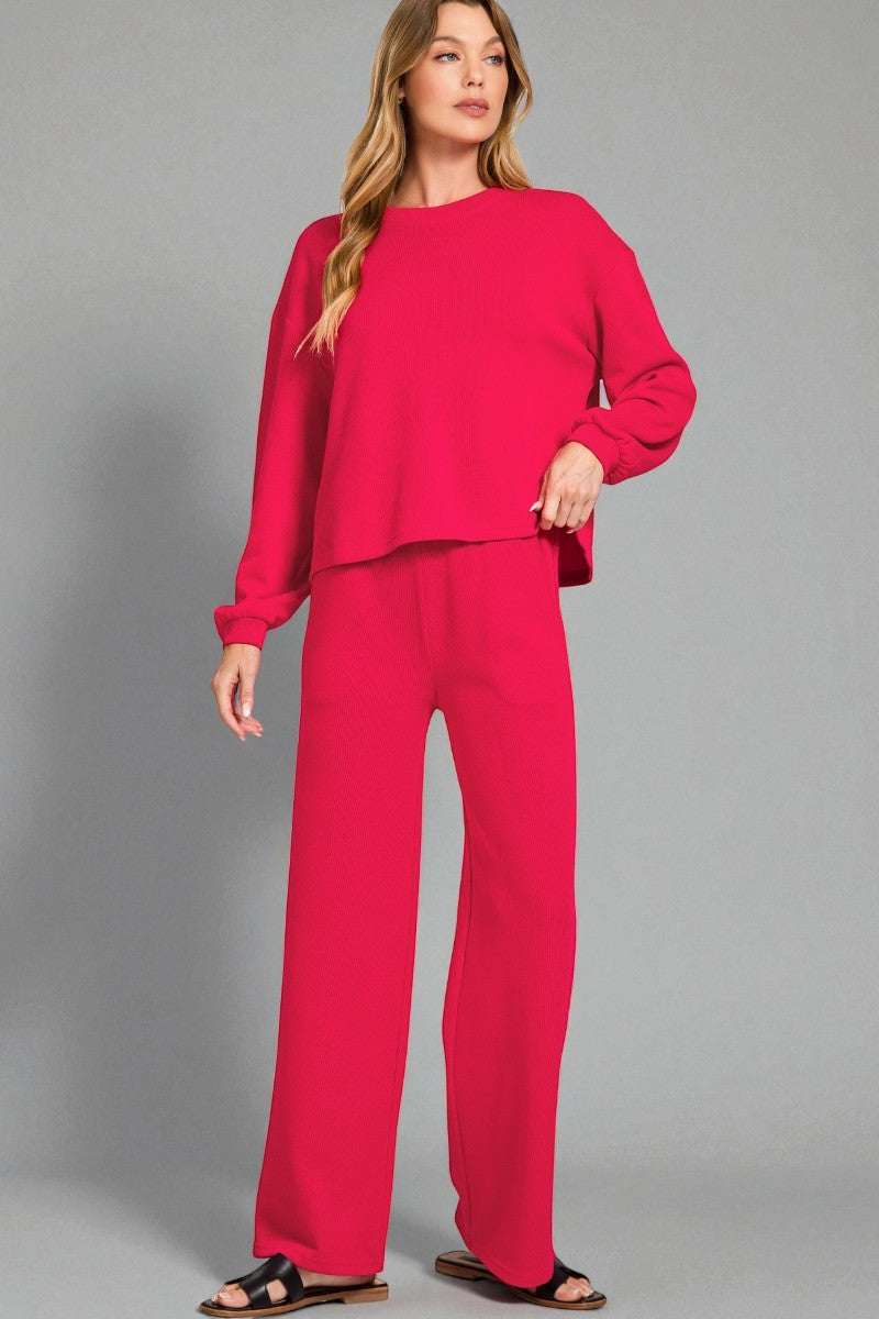 Rosewood Wide Leg Lounge Set