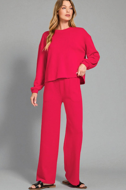 Rosewood Wide Leg Lounge Set