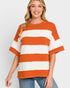 Rust Stripe Short Sleeve Top